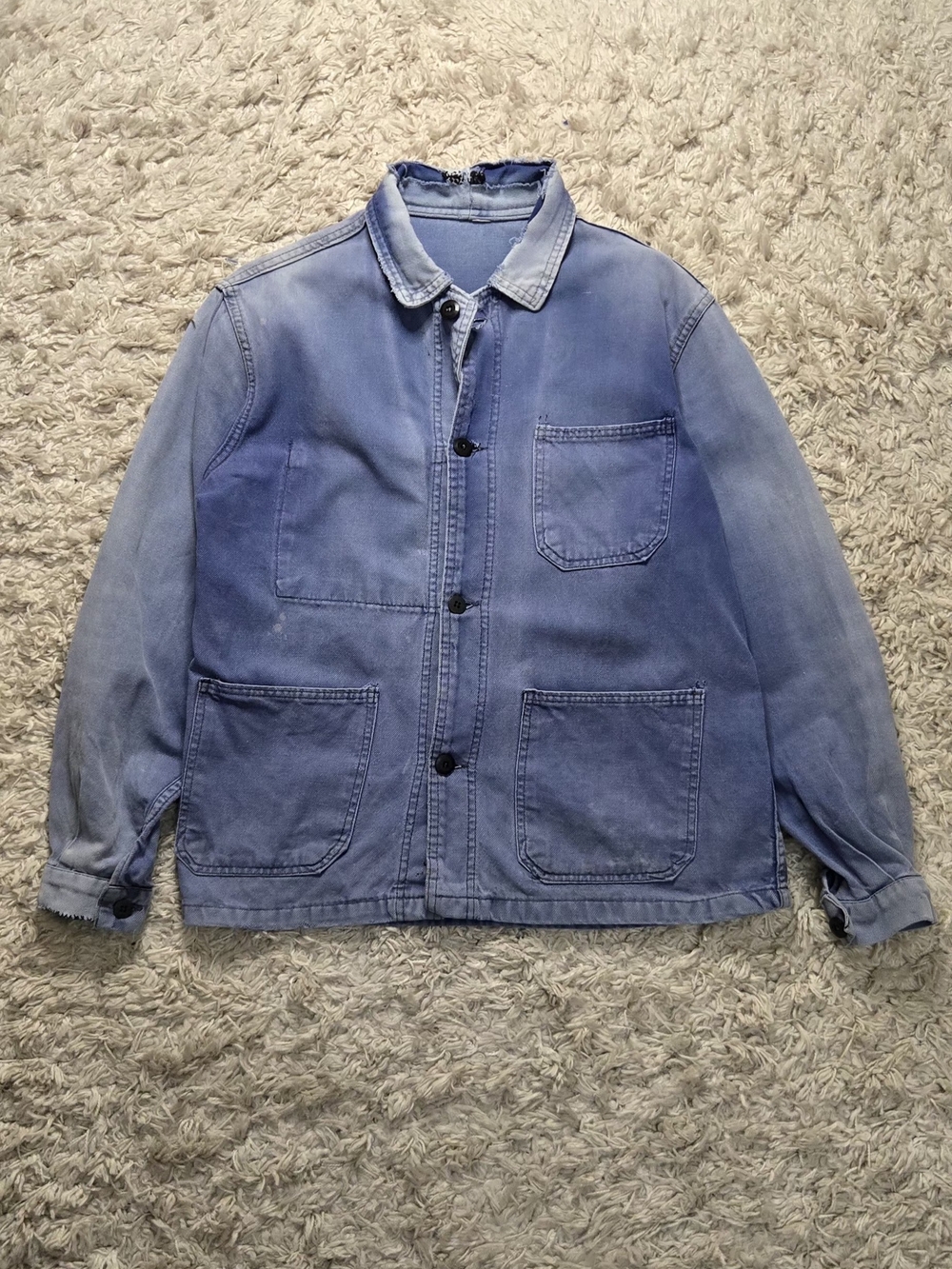 VTG 80s French Denim Chore Coat  20x21